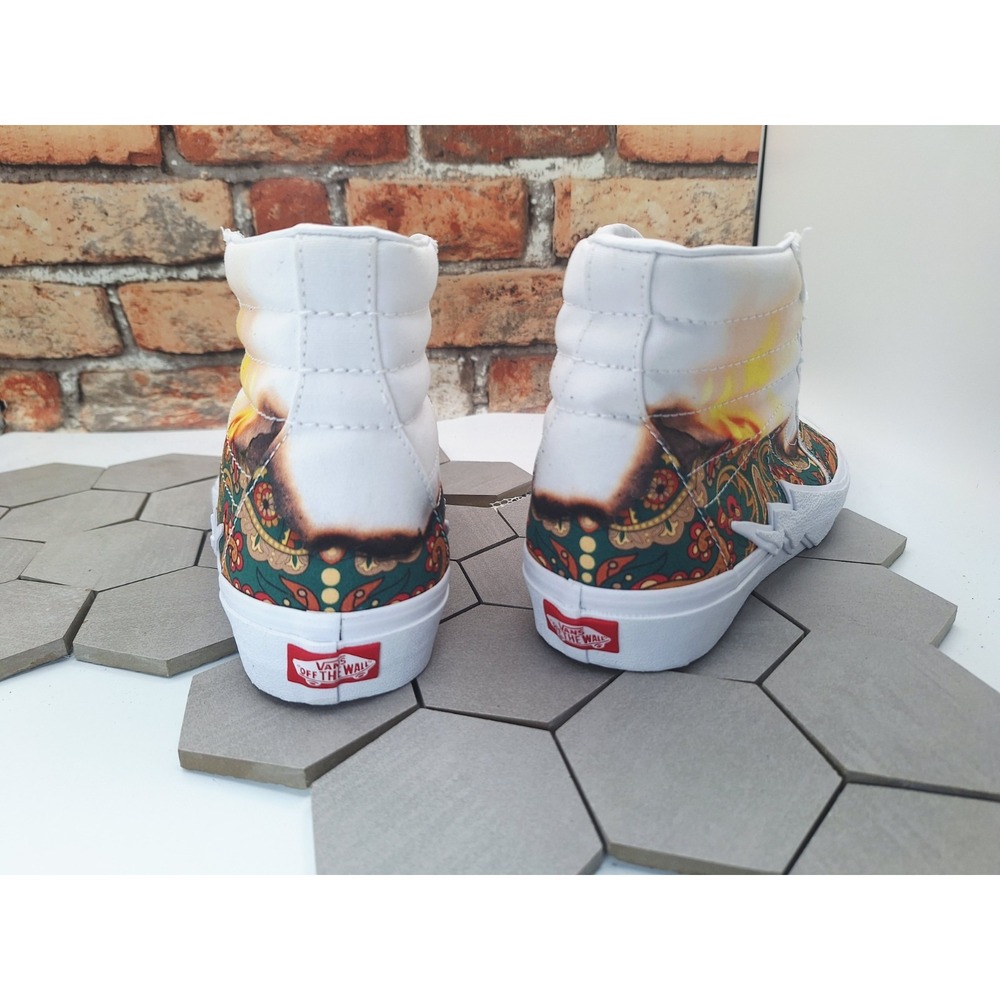 Vans Sk8-Hi Bolt Big Reveal Taos White Volcano Graphic Tan Men's‎ Sz 10 Rare - Picture 7 of 11